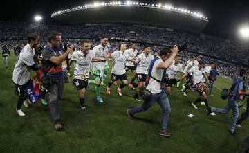 Mayo de 2017. El Real Madrid gana su tí­tulo de Liga número 33 en el estadio de La Rosaleda tras ganar al Málaga 0-2. 