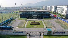 (FILES) This file photo taken on March 2, 2021 shows an aerial view of an empty training centre of Jiangsu FC, formerly known as Jiangsu Suning in Nanjing, in eastern China&#039;s Jiangsu province, after Jiangsu FC on February, 28 said they had &quot;ceas