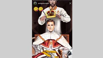 Griezmann posts image of Sergio Ramos crowning him