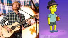 Ed Sheeran y su personaje en Los Simpsons.