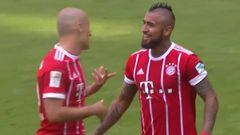 La conexión goleadora de Vidal y Robben en el Bayern Münich