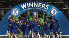 El Chelsea levanta el trofeo de campeones de la Champions League 2020/2021.