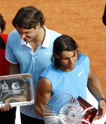 Nuevamente en 2008, Rafa Nadal y Roger Federer se encontraban en la final del Masters de Montecarlo. El manacorí ganó por 7-5, 7-5. 