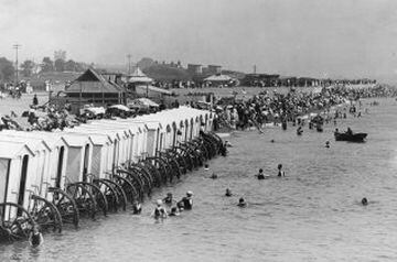 Vista de la playa Southsea en 1900.