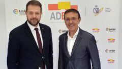 El Secretario General del Deporte y la Actividad F&iacute;sica de la Generalitat de Catalu&ntilde;a, Gerard Figueras, y el presidente de ADESP Jos&eacute; Hidalgo.