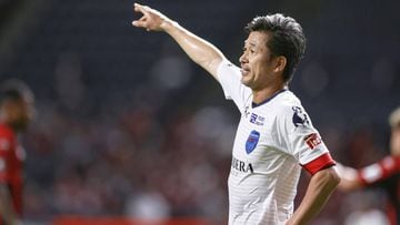 Kazuyoshi Miura during a League Cup match in Japan.