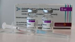 (FILES) In this file photo taken on March 18, 2021 Vials with the AstraZeneca COVID-19 vaccine against the novel coronavirus are pictured at the vaccination center in Nuremberg, southern Germany. - AstraZeneca&#039;s Covid-19 vaccine is 79 percent effecti