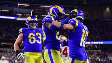 NFC West rivals meet for the third time this season as the Los Angeles Rams host the San Francisco 49ers with a trip to the Super Bowl on the line.