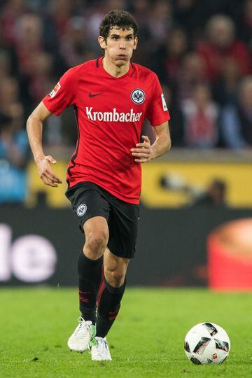 COLOGNE, GERMANY - APRIL 04: Jesus Vallejo of Frankfurt in action during the Bundesliga match between 1. FC Koeln and Eintracht Frankfurt at RheinEnergieStadion on April 4, 2017 in Cologne, Germany. (Photo by Lukas Schulze/Bongarts/Getty Images)