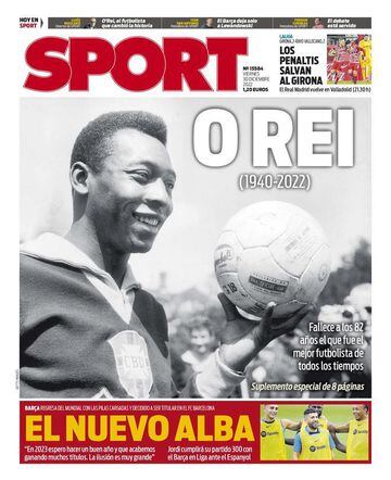 Homenaje a Pelé en las portadas de todo el mundo 