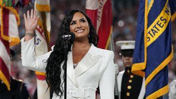 Demi Lovato en el Super Bowl LIV, Miami, Fla. Febrero 02, 2020.