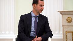 Syrian President Bashar al-Assad attends a meeting with Russian President Vladimir Putin at the Kremlin in Moscow, Russia, March 15, 2023. Sputnik/Vladimir Gerdo/Pool via REUTERS ATTENTION EDITORS - THIS IMAGE WAS PROVIDED BY A THIRD PARTY.