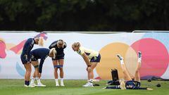 Soccer Football - Women's Euro 2022 - Sweden Training - Carden Park, Chester, Britain - July 25, 2022 General view of Sweden players during training REUTERS/Carl Recine