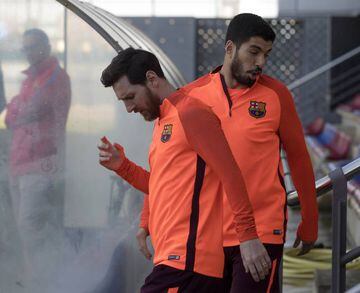 Messi and Luis Suárez in today's session
