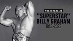 Cartel con el que la WWE ha querido despedir a Billy Graham, 'Superstar', fallecido a los 79 años.