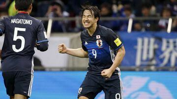 Football Soccer - Japan v Afghanistan - World Cup 2018 Qualifier - Saitama Stadium, Saitama, Japan - 24/3/16 Japan&#039;s Shinji Okazaki celebrates after scored the first goal for Japan. REUTERS/Toru Hanai
