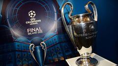 El trofeo de Champions League que se entregará en la final de Milán.