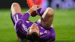 Bale, en el momento de su lesi&oacute;n durante el Sporting-Real Madrid.