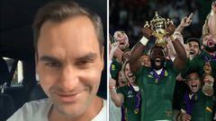 Roger Federer felicit&oacute; a la selecci&oacute;n de Sud&aacute;frica tras ganar la Copa del Mundo de Rugby.