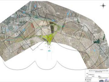 Vista general del plan de urbanización y accesos del nuevo estadio del Atlético de Madrid.