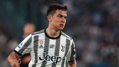 TURIN, ITALY - MAY 16: Paulo Dybala of Juventus looks on during the Serie A match between Juventus and SS Lazio at Allianz Stadium on May 16, 2022 in Turin, Italy. (Photo by Emilio Andreoli/Getty Images)