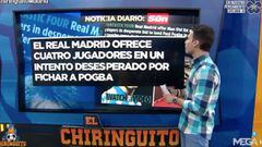 En 'El Chiringuito' desmontan el disparatado trueque de 'The Sun': 4 madridistas por Pogba