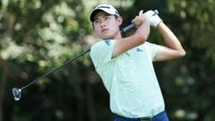 Collin Morikawa of the United States plays his shot from the third tee during the final round of the TOUR Championship on September 05, 2021 in Atlanta, Georgia.  