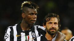 Football - FC Barcelona v Juventus - UEFA Champions League Final - Olympiastadion, Berlin, Germany - 6/6/15 Juventus&#039; Paul Pogba and Andrea Pirlo look dejected at the end of the match Reuters / Darren Staples 