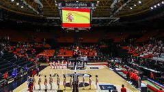 general view inside the stadium during the 2021 Eurobasket Women&#039;s Preparatory Valencia Tournament between Spain and Turkey at Fuente de Sant Luis pavilion on June 6, 2021 in Valencia, Spain. AFP7  10/06/2021 ONLY FOR USE IN SPAIN