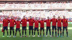 Once titular de Espa&ntilde;a ante Portugal en el partido amistoso celebrado en el Wanda Metropolitano el 4 de junio de 2021 