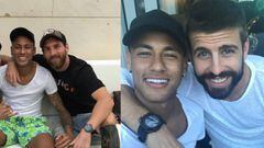 Messi y Piqu&eacute; retan al Bar&ccedil;a fotografi&aacute;ndose con Neymar