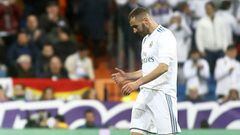 Benzema, durante un partido con el Real Madrid.
