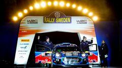 Ott Tanak, en el podio del Rally de Suecia.