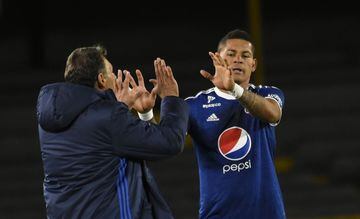 Ayron del Valle anotó el tercero de Millonarios. El segundo gol del delantero en la Sudamericana, el primero lo anotó en el juego de ida ante General Díaz.