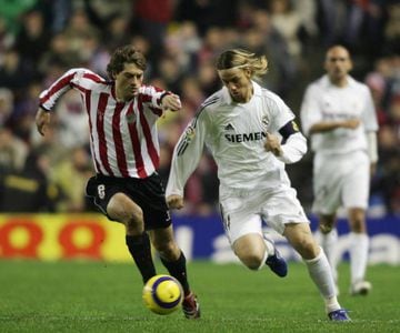 Julen Guerrero y Guti durante un partido de Copa del Rey entre el Real Madrid y el Athletic