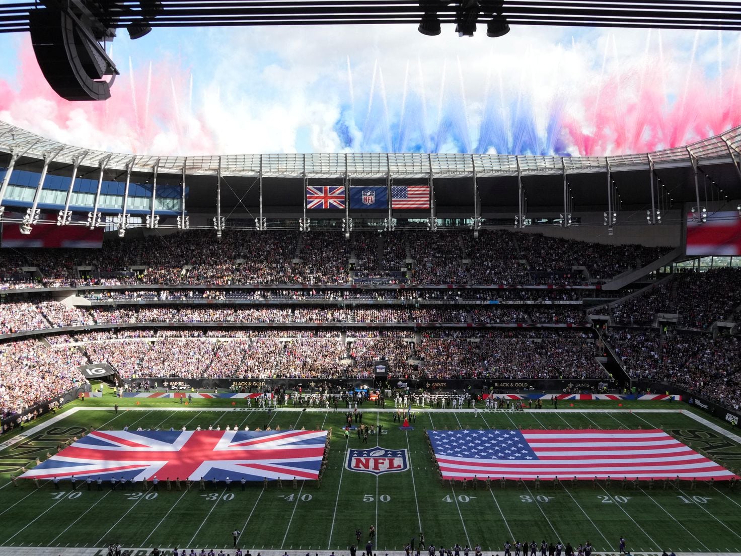 The NFL just played its first game at a new London stadium with a  retractable pitch