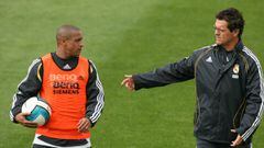 Roberto Carlos y Fabio Capello, en un entrenamiento de la temporada 2006-07.
