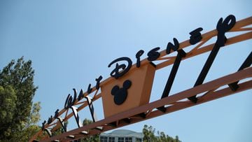 FILE PHOTO: The entrance to Walt Disney studios is seen in Burbank, California.