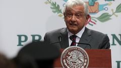 Mexico's President Andres Manuel Lopez Obrador delivers his quarterly report on his government's programs, at the National Palace in Mexico City, Mexico April 12, 2022. REUTERS/Henry Romero