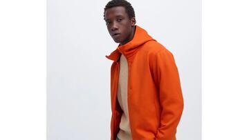 Sudadera con capucha de color naranja y tejido DRY para hombre de Uniqlo