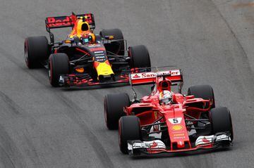Sebastian Vettel y Max Verstappen