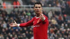 Ronaldo durante un partido con el Manchester United.