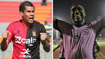Hern&aacute;n Rengifo y Luis Tejada celebran goles con Melgar y Sport Boys respectivamente.