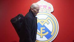 Zidane, a su llegada al estadio de El Sadar el pasado mes de febrero.
