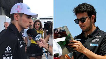 Esteban Ocon y Sergio P&eacute;rez, pilotos de Force India.