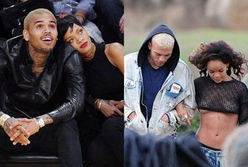 Rihanna, con Chris Brown y Dudley O’Shaughnessy
