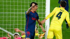 Savic celebra el primer gol del Atl&eacute;tico contra el Villarreal.