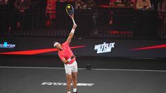 LAS VEGAS, NEVADA - MARCH 03: Rafael Nadal in action during The Netflix Slam at Michelob ULTRA Arena on March 03, 2024 in Las Vegas, Nevada.   Chris Unger/Getty Images/AFP (Photo by Chris Unger / GETTY IMAGES NORTH AMERICA / Getty Images via AFP)