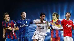 Xavi, Casillas, Ra&uacute;l, Puyol y Giggs, leyendas de la Champions League.