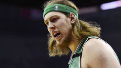 WASHINGTON, DC - MAY 07: Kelly Olynyk #41 of the Boston Celtics reacts after a call in the first half against the Washington Wizards in Game Four of the Eastern Conference Semifinals at Verizon Center on May 7, 2017 in Washington, DC. NOTE TO USER: User e